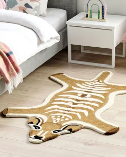 Kinderteppich Wolle Braun / Beige 100 X 160 Cm Antilopenmotiv Zaza