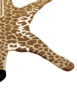 Kinderteppich Wolle Braun / Beige 100 X 160 Cm Giraffenmotiv Melman