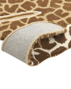 Kinderteppich Wolle Braun / Beige 100 X 160 Cm Giraffenmotiv Melman