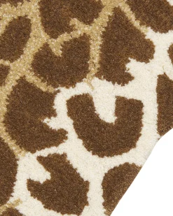 Kinderteppich Wolle Braun / Beige 100 X 160 Cm Giraffenmotiv Melman