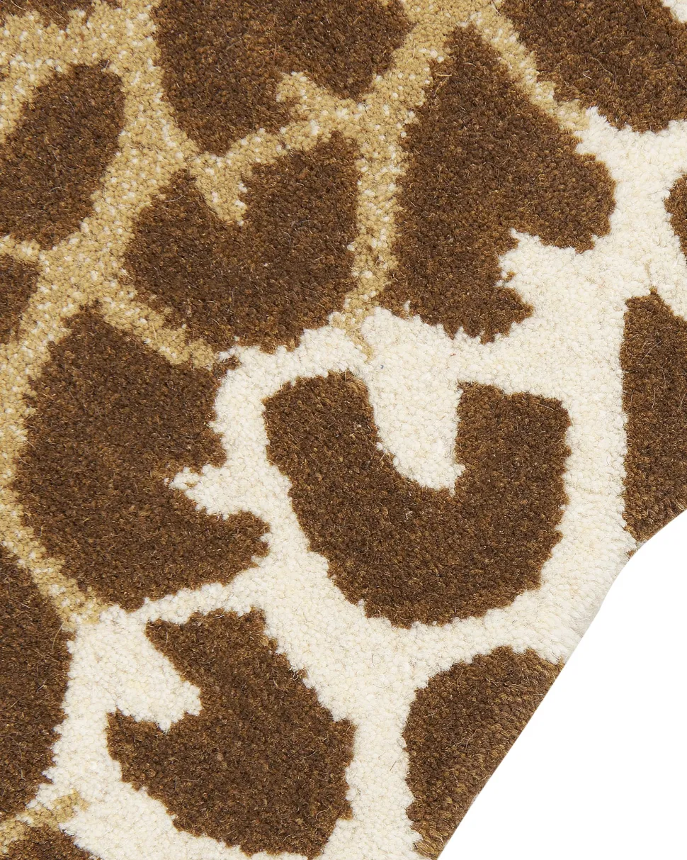 Kinderteppich Wolle Braun / Beige 100 X 160 Cm Giraffenmotiv Melman