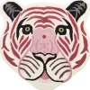 Kinderteppich Wolle Rosa 120 X 110 Cm Tigermotiv Parker