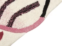 Kinderteppich Wolle Rosa 120 X 110 Cm Tigermotiv Parker