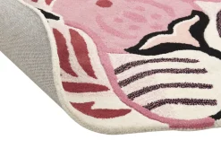 Kinderteppich Wolle Rosa 120 X 110 Cm Tigermotiv Parker