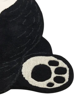 Kinderteppich Wolle Schwarz / Weis 100 X 160 Cm Pandamotiv Jingjing