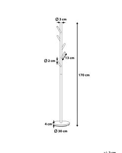 Kleiderstander Metall / Kiefernholz Weis 170 Cm Albin