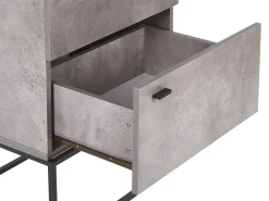 Kommode Betonoptik / Heller Holzfarbton 4 Schubladen Acra