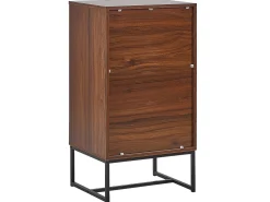 Kommode Dunkler Holzfarbton / Weis 3 Schubladen Nueva