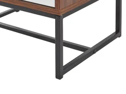 Kommode Dunkler Holzfarbton / Weis 3 Schubladen Nueva