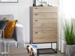 Kommode Heller Holzfarbton 4 Schubladen Acra