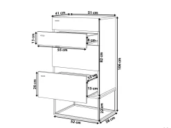 Kommode Heller Holzfarbton 4 Schubladen Acra