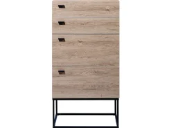 Kommode Heller Holzfarbton 4 Schubladen Acra