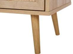Kommode Rattan Heller Holzfarbton 3 Schubladen Ponca