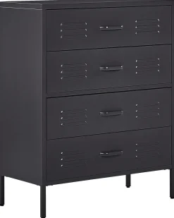 Kommode Schwarz 4 Schubladen Enago