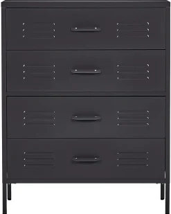 Kommode Schwarz 4 Schubladen Enago