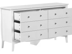 Kommode Weis 6 Schubladen Metallgriffe Winchester