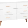Kommode Weis 6 Schubladen Newark Ii