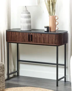 Konsolentisch Dunkler Holzfarbton / Schwarz 100 X 35 Cm Jose