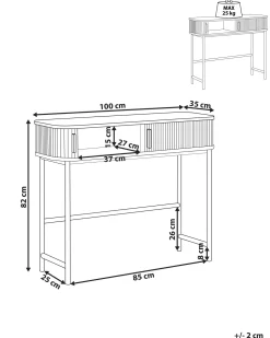 Konsolentisch Dunkler Holzfarbton / Schwarz 100 X 35 Cm Jose