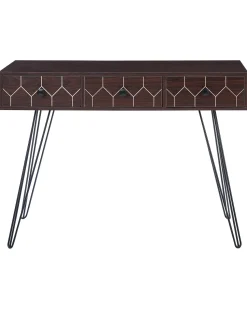 Konsolentisch Dunkler Holzfarbton / Schwarz 3 Schubladen Malsala