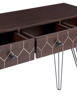 Konsolentisch Dunkler Holzfarbton / Schwarz 3 Schubladen Malsala