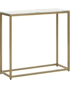 Konsolentisch Marmor Optik Weis / Gold Delano