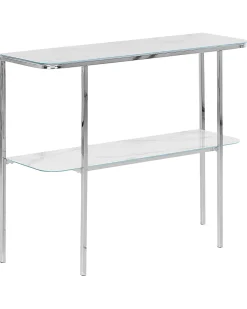 Konsolentisch Marmor Optik Weis / Silber Calvert