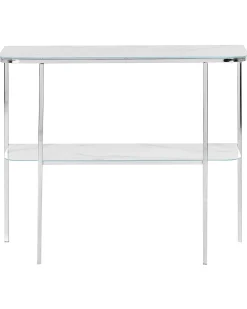 Konsolentisch Marmor Optik Weis / Silber Calvert