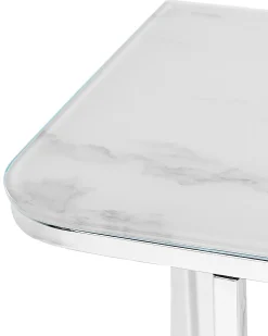 Konsolentisch Marmor Optik Weis / Silber Calvert