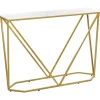 Konsolentisch Marmoroptik Weis / Gold Hazen