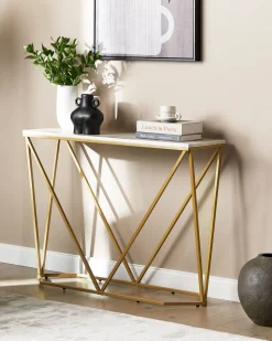 Konsolentisch Marmoroptik Weis / Gold Hazen