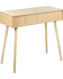 Konsolentisch Rattan Helles Holz 2 Schubladen Odell