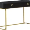 Konsolentisch Schwarz / Gold 2 Schubladen Westport