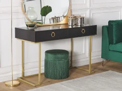 Konsolentisch Schwarz / Gold 2 Schubladen Westport