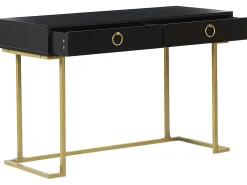 Konsolentisch Schwarz / Gold 2 Schubladen Westport