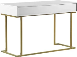 Konsolentisch Weis / Gold 2 Schubladen Westport