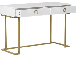Konsolentisch Weis / Gold 2 Schubladen Westport