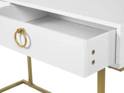 Konsolentisch Weis / Gold 2 Schubladen Westport
