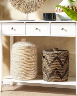 Korb Aus Rattan Natur 26 Cm Bohorok