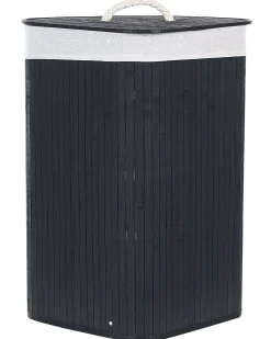 Korb Mit Deckel Bambusholz Schwarz Eckig Matara
