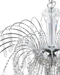 Kronleuchter Metall / Acrylglas Silber Kristall-Optik 3-Flammig Rivil