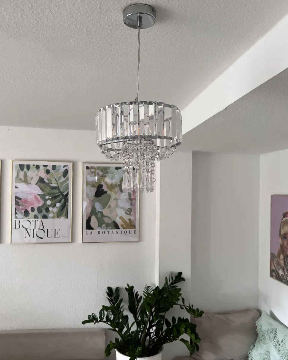 Kronleuchter Metall / Acrylglas Transparent Kristall-Optik 1-Flammig Adorn