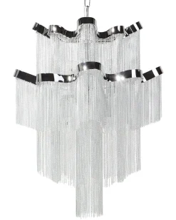 Kronleuchter Metall Silber 6-Flammig Mucone