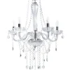 Kronleuchter Metall Transparent / Silber Kristall-Optik 5-Flammig Locone