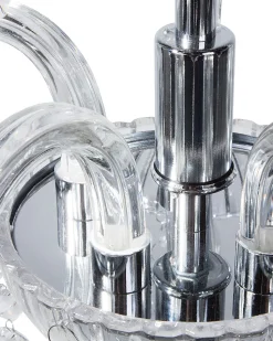 Kronleuchter Metall Transparent / Silber Kristall-Optik 5-Flammig Locone