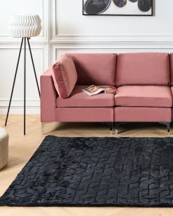 Kunstfellteppich Kaninchen Schwarz 160 X 230 Cm Shaggy Thatta