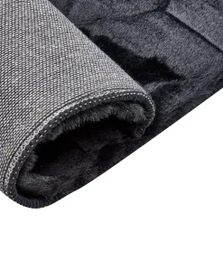 Kunstfellteppich Kaninchen Schwarz 160 X 230 Cm Shaggy Thatta
