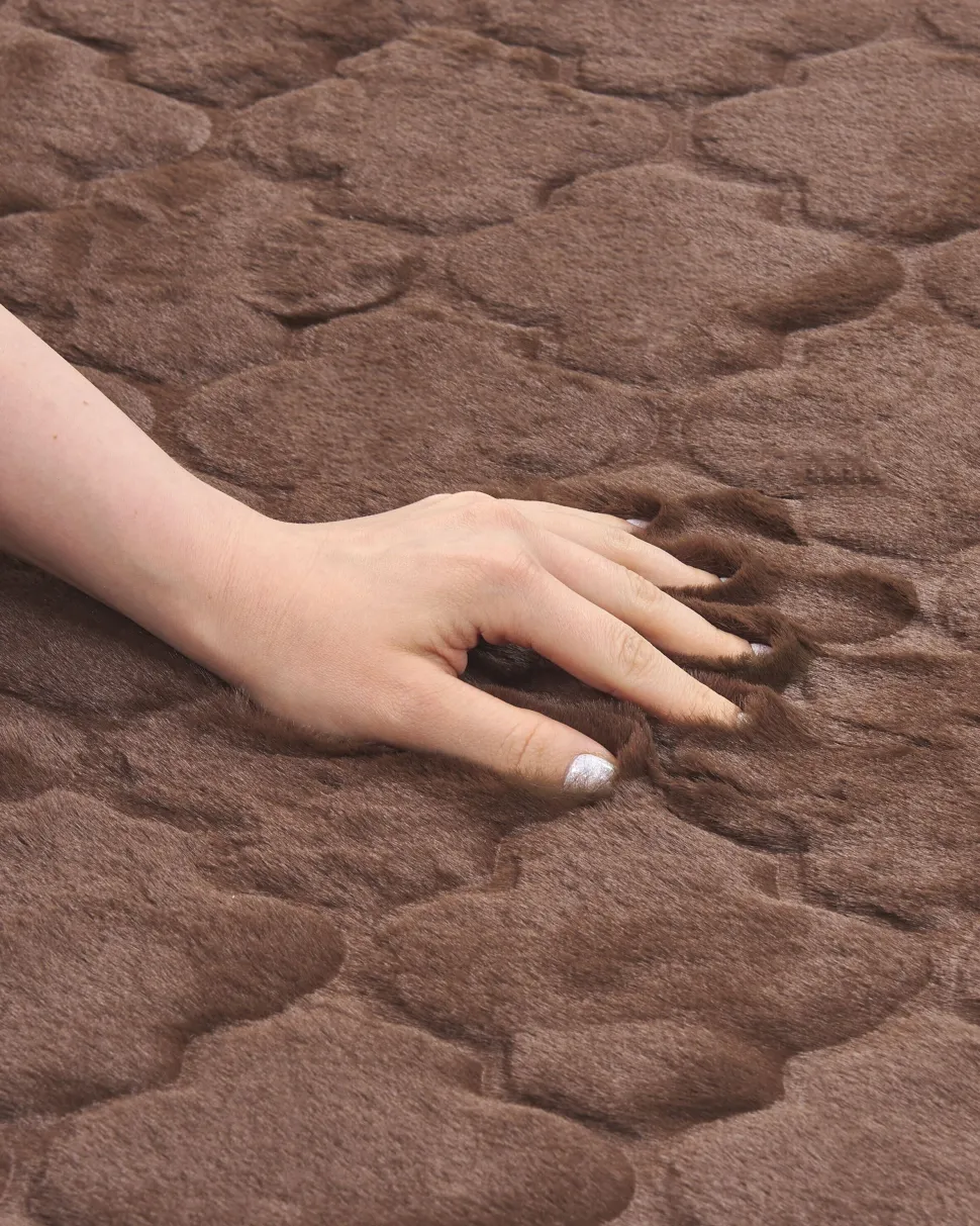Kunstfellteppich Kaninchen Braun 160 X 230 Cm Shaggy Gharo