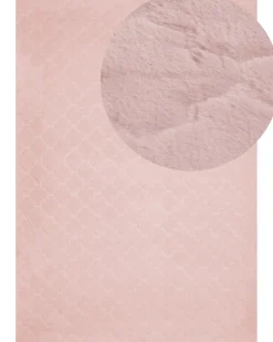 Kunstfellteppich Kaninchen Rosa 160 X 230 Cm Shaggy Gharo
