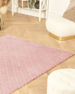 Kunstfellteppich Kaninchen Rosa 160 X 230 Cm Shaggy Gharo